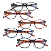 KERECSEN 5 Pack Round Reading Glasses Unisex 073